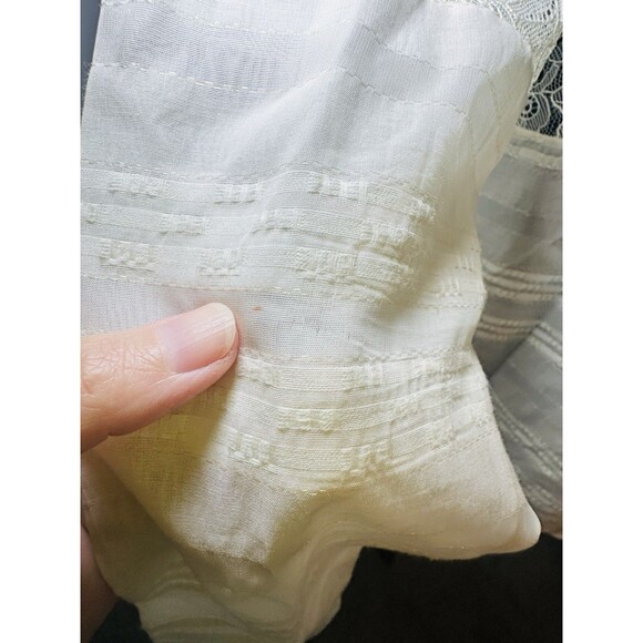 CHELSEA‎ AND WALKER Bow Blouse Ivory Silk Lace Long Sleeve Blouse Women's 6 - Picture 8 of 16